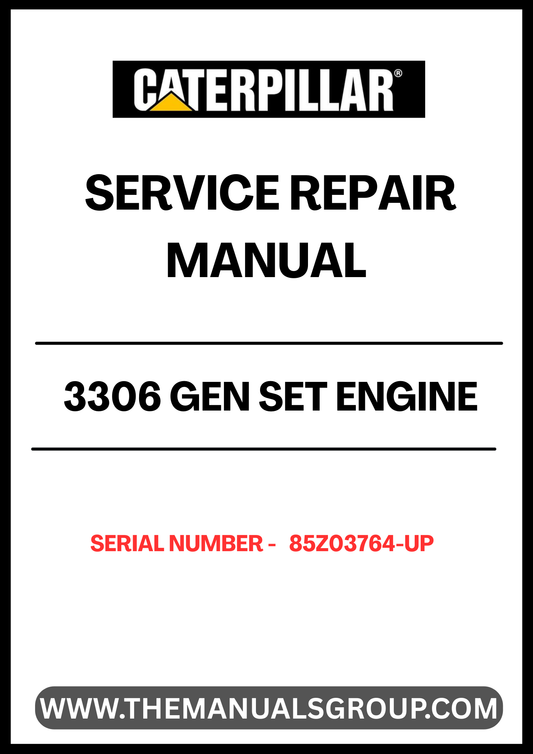 Enhance your maintenance capabilities with the CAT 3306 Gen Set Engine Service Repair Manual, specifically designed for serial numbers 85Z03764 and up. This comprehensive guide provides detailed instructions and insights to ensure your engine operates at peak performance, minimizing downtime and maximizing efficiency.