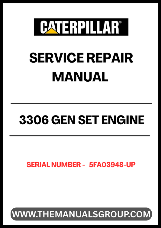 Discover the essential CAT 3306 Gen Set Engine Service Repair Manual, designed specifically for serial numbers 5FA03948 and up. This comprehensive guide is an invaluable resource for technicians and DIY enthusiasts alike, providing detailed instructions and insights to ensure optimal performance and longevity of your engine.