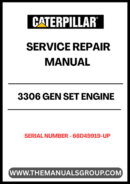 Ensure your CAT 3306 Gen Set Engine operates at peak performance with our comprehensive Service Repair Manual, specifically designed for serial numbers 66D49919 and up. This manual is an essential resource for technicians and DIY enthusiasts alike, providing detailed instructions and insights to tackle any maintenance or repair task with confidence.