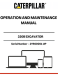  Enhance the performance and longevity of your CAT 330B Excavator with the comprehensive Operation and Maintenance Manual, specifically designed for serial numbers 3YR00001 and up. This essential guide provides detailed instructions and insights to ensure your machine operates at peak efficiency, minimizing downtime and maximizing productivity.

