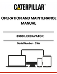Discover the essential CAT 330C L Excavator Operation and Maintenance Manual, specifically designed for serial number CYAP. This comprehensive guide is your go-to resource for maximizing the performance and longevity of your excavator, ensuring you get the most out of your investment.