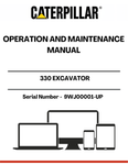 Enhance the performance and longevity of your CAT 330 Excavator with the comprehensive Operation and Maintenance Manual, specifically designed for models with serial number 9WJ00001 and powered by the robust 3306 engine. This manual serves as an essential resource, providing detailed instructions and insights to ensure optimal operation and maintenance practices.
