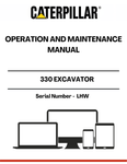 Discover the essential CAT 330 Excavator Operation and Maintenance Manual, specifically designed for serial number LHW. This comprehensive guide is your go-to resource for maximizing the performance and longevity of your excavator. With detailed instructions and expert insights, you can ensure that your machine operates at peak efficiency.