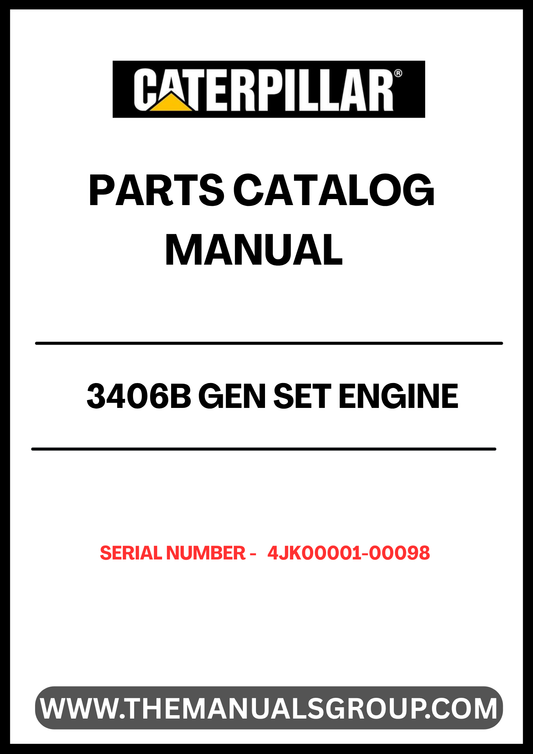 Enhance your maintenance and repair capabilities with the CAT 3406B Gen Set Engine Parts Catalog Manual, specifically designed for serial numbers 4JK00001-00098. This comprehensive manual serves as an essential resource for identifying and sourcing the right parts for your engine, ensuring optimal performance and longevity.