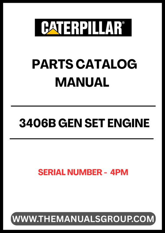 Discover the essential CAT 3406B Gen Set Engine Parts Catalog Manual, designed specifically for serial number 4PM. This comprehensive manual serves as a vital resource for anyone looking to maintain or repair their CAT 3406B engine, ensuring optimal performance and longevity.