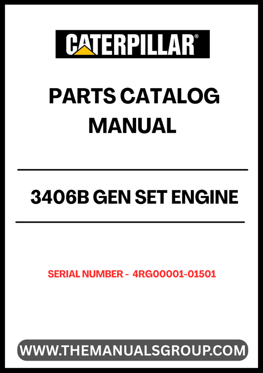 Discover the essential CAT 3406B Gen Set Engine Parts Catalog Manual, designed specifically for serial numbers 4RG00001-01501. This comprehensive manual is your go-to resource for identifying and sourcing the right parts for your engine, ensuring optimal performance and longevity.