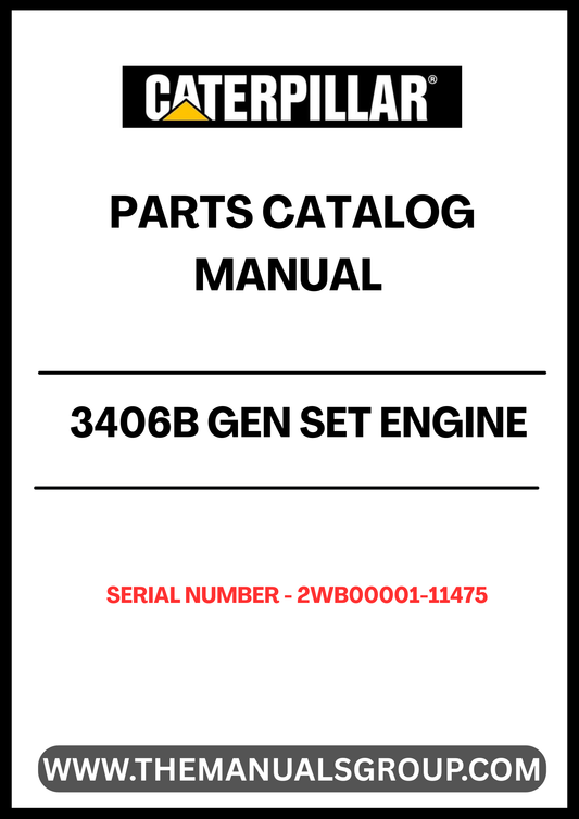 Discover the essential CAT 3406B Gen Set Engine Parts Catalog Manual, specifically designed for serial numbers 2WB00001-11475. This comprehensive manual is your go-to resource for identifying and sourcing the right parts for your engine, ensuring optimal performance and longevity.
