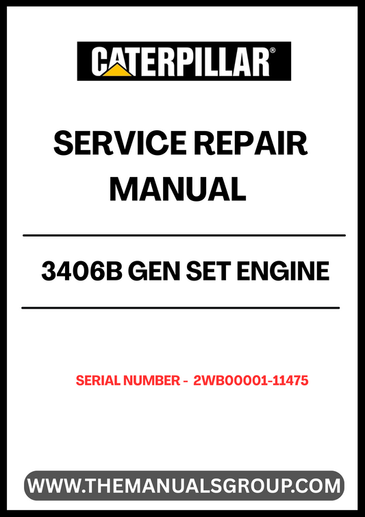 Introducing the CAT 3406B Gen Set Engine Service Repair Manual, a must-have resource for anyone working with the CAT 3406B engine series. This comprehensive manual, specifically designed for serial numbers 2WB00001-11475, provides detailed instructions and insights to ensure optimal performance and longevity of your engine.