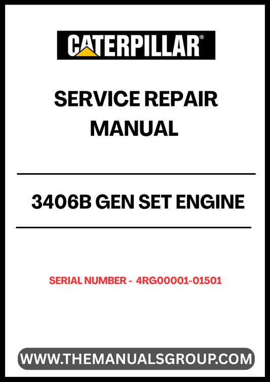 Unlock the full potential of your CAT 3406B Gen Set Engine with our comprehensive Service Repair Manual, specifically designed for serial numbers 4RG00001-01501. This manual is an essential resource for technicians and DIY enthusiasts alike, providing detailed instructions and insights to ensure your engine operates at peak performance.

