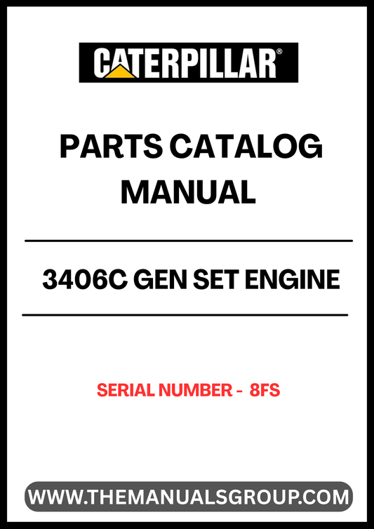Discover the essential CAT 3406C Gen Set Engine Parts Catalog Manual, specifically designed for serial number 8FS. This comprehensive manual serves as your go-to resource for identifying and sourcing the right parts for your engine, ensuring optimal performance and longevity.