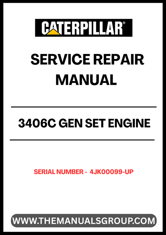 Ensure your CAT 3406C Gen Set Engine operates at peak performance with our comprehensive Service Repair Manual, specifically designed for serial numbers 4JK00099 and up. This manual is an essential resource for technicians and DIY enthusiasts alike, providing detailed instructions and insights for effective maintenance and repair.
