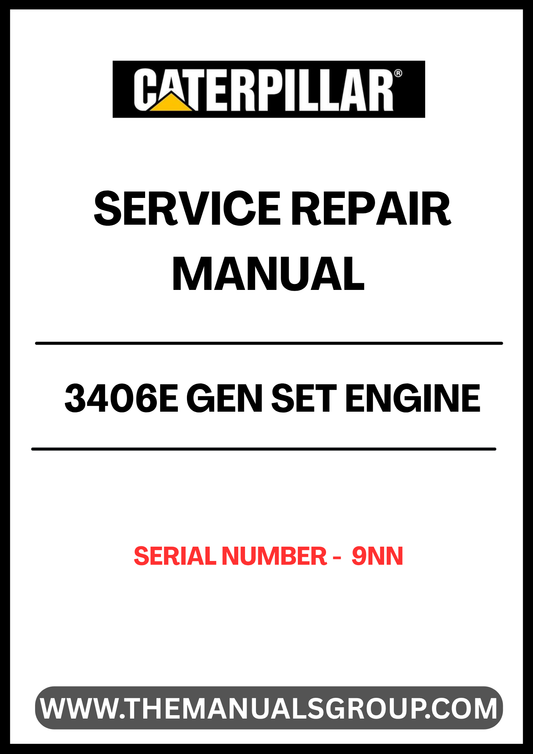 Discover the essential CAT 3406E Gen Set Engine Service Repair Manual, designed specifically for serial number 9NN. This comprehensive guide is an invaluable resource for technicians and engine enthusiasts alike, providing detailed insights into the maintenance and repair of your CAT engine.
