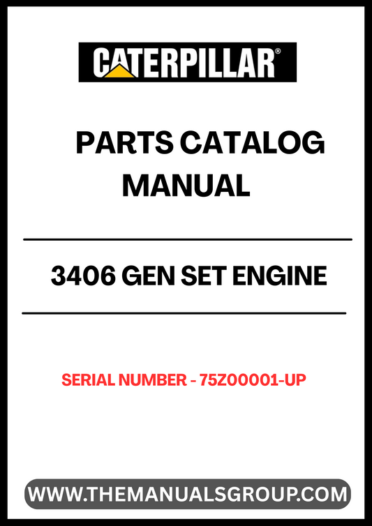 Discover the essential CAT 3406 Gen Set Engine Parts Catalog Manual, designed specifically for serial numbers 75Z00001 and up. This comprehensive manual serves as your go-to resource for identifying and sourcing the right parts for your engine, ensuring optimal performance and longevity.
