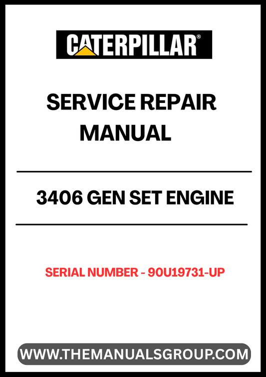 Discover the essential CAT 3406 Gen Set Engine Service Repair Manual, designed specifically for serial numbers 90U19731 and up. This comprehensive guide is your go-to resource for maintaining and repairing your engine, ensuring optimal performance and longevity. With detailed diagrams and step-by-step instructions, you can tackle any service task with confidence.