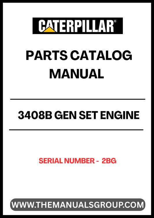 Discover the essential CAT 3408B Gen Set Engine Parts Catalog Manual, designed specifically for serial number 2BG. This comprehensive manual serves as a vital resource for technicians and engineers, providing detailed information on parts, specifications, and maintenance procedures to ensure optimal performance of your engine.