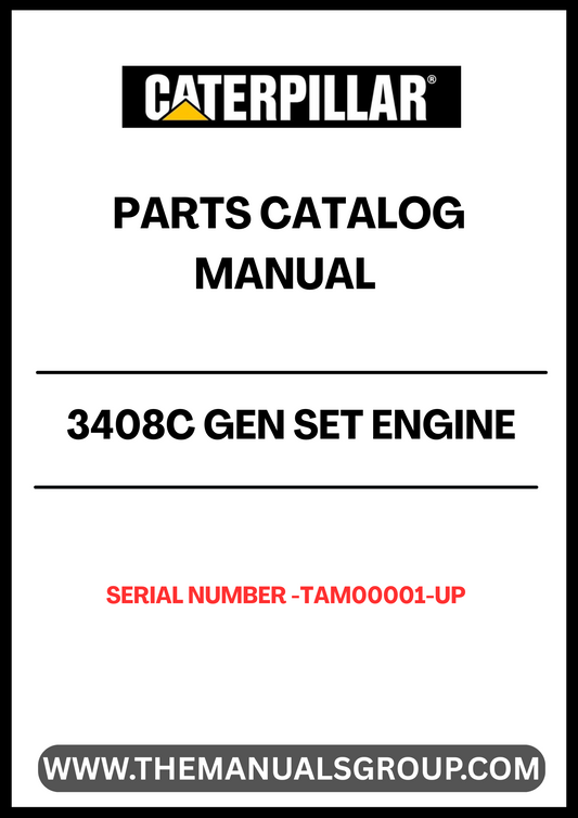 Discover the essential CAT 3408C Gen Set Engine Parts Catalog Manual, designed specifically for serial numbers TAM00001 and up. This comprehensive manual serves as a vital resource for technicians and engineers, providing detailed diagrams and specifications to ensure accurate repairs and maintenance.