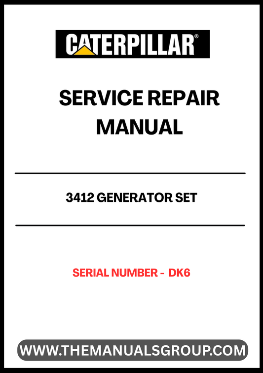 Discover the essential CAT 3412 Generator Set Service Repair Manual, specifically designed for serial number DK6. This comprehensive guide is your go-to resource for maintaining and troubleshooting your generator, ensuring optimal performance and longevity.