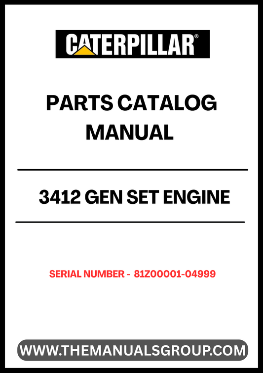 Discover the essential CAT 3412 Gen Set Engine Parts Catalog Manual, specifically designed for serial numbers 81Z00001-04999. This comprehensive manual serves as your go-to resource for identifying and sourcing the right parts for your engine, ensuring optimal performance and longevity.
