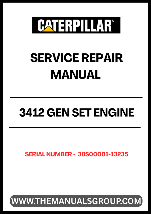  Ensure your CAT 3412 Gen Set Engine operates at peak performance with our comprehensive Service Repair Manual, specifically designed for serial numbers 38S00001-13235. This manual is an essential resource for technicians and DIY enthusiasts alike, providing detailed instructions and insights for effective maintenance and repair.