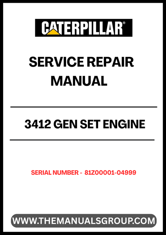 Discover the essential CAT 3412 Gen Set Engine Service Repair Manual, designed specifically for serial numbers 81Z00001-04999. This comprehensive guide is your go-to resource for maintaining and repairing your engine, ensuring optimal performance and longevity.