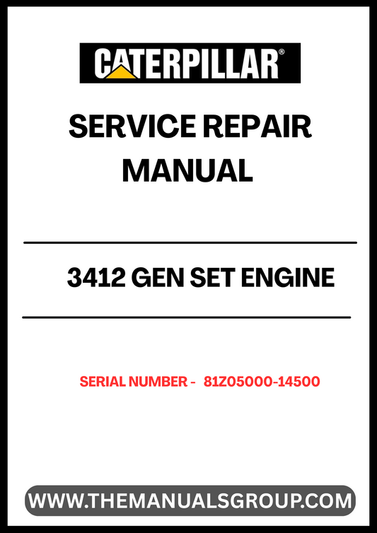 Ensure your CAT 3412 Gen Set Engine operates at peak performance with our comprehensive Service Repair Manual, specifically designed for serial numbers 81Z05000-14500. This manual is an essential resource for technicians and DIY enthusiasts alike, providing detailed instructions and insights for effective maintenance and repair.
