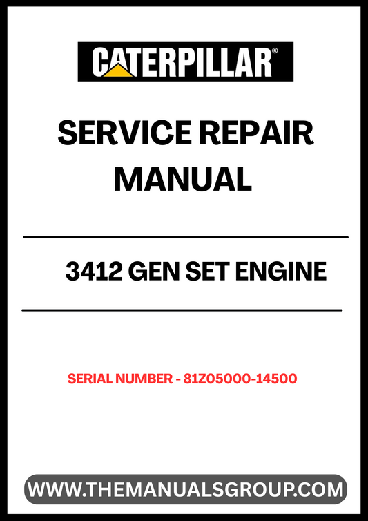 Discover the essential CAT 3412 Gen Set Engine Service Repair Manual, specifically designed for serial numbers 81Z05000-14500. This comprehensive guide is your go-to resource for maintaining and repairing your engine, ensuring optimal performance and longevity.