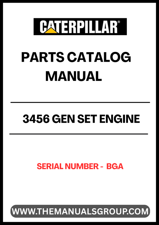 Discover the essential CAT 3456 Gen Set Engine Parts Catalog Manual, specifically designed for serial number BGA. This comprehensive manual serves as your go-to resource for identifying and sourcing the right parts for your engine, ensuring optimal performance and longevity.