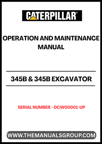 Discover the essential CAT 345B & 345B Excavator Operation and Maintenance Manual, specifically designed for models with serial number DCW00001-UP and powered by the robust 3176 engine. This comprehensive guide is your go-to resource for maximizing the performance and longevity of your excavator, ensuring you have all the necessary information at your fingertips.