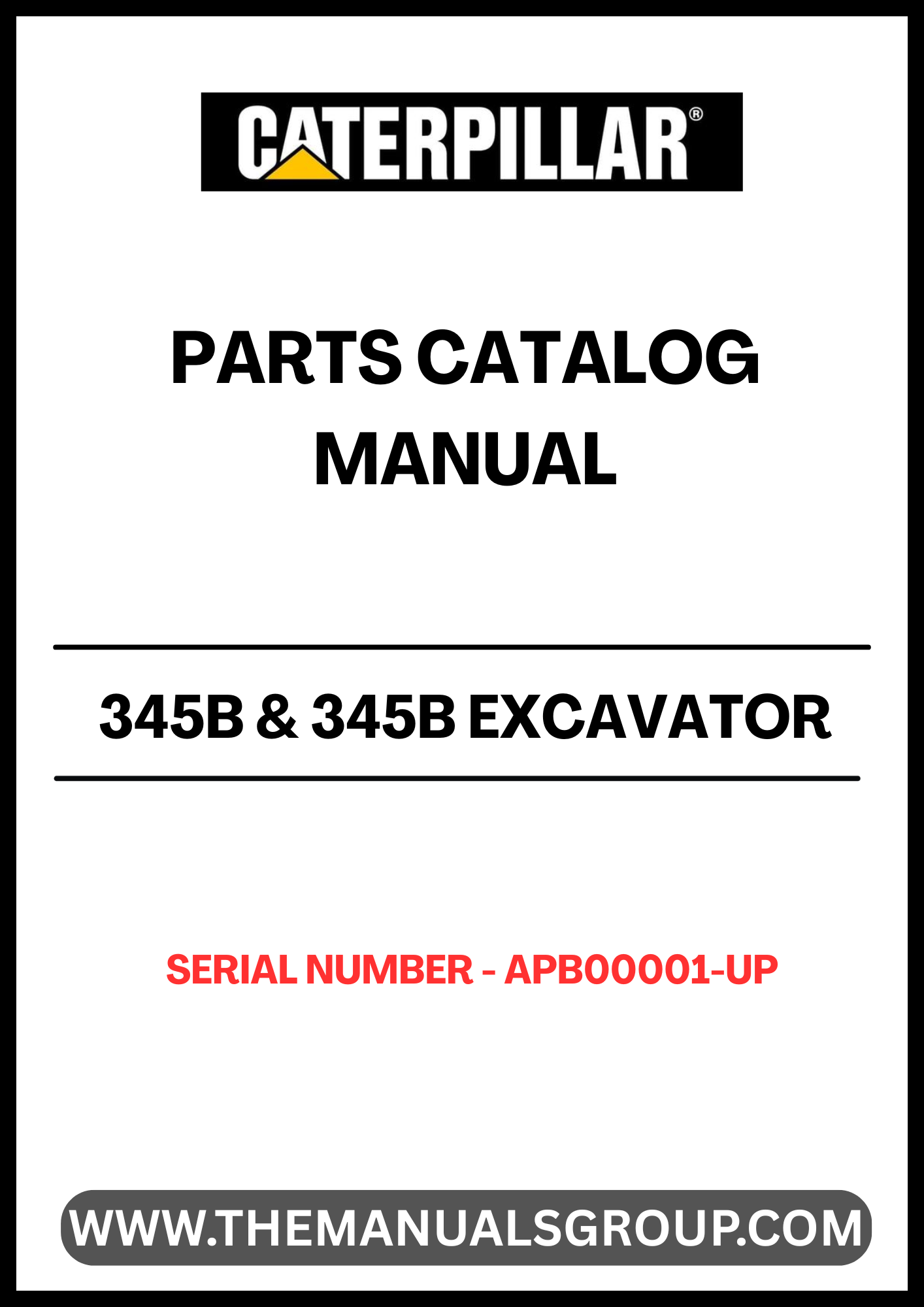 Discover the essential CAT 345B & 345B Excavator Parts Catalog Manual, specifically designed for models with serial numbers APB00001 and up, powered by the robust 3176 engine. This comprehensive manual serves as your go-to resource for identifying and sourcing the right parts for your excavator, ensuring optimal performance and longevity.