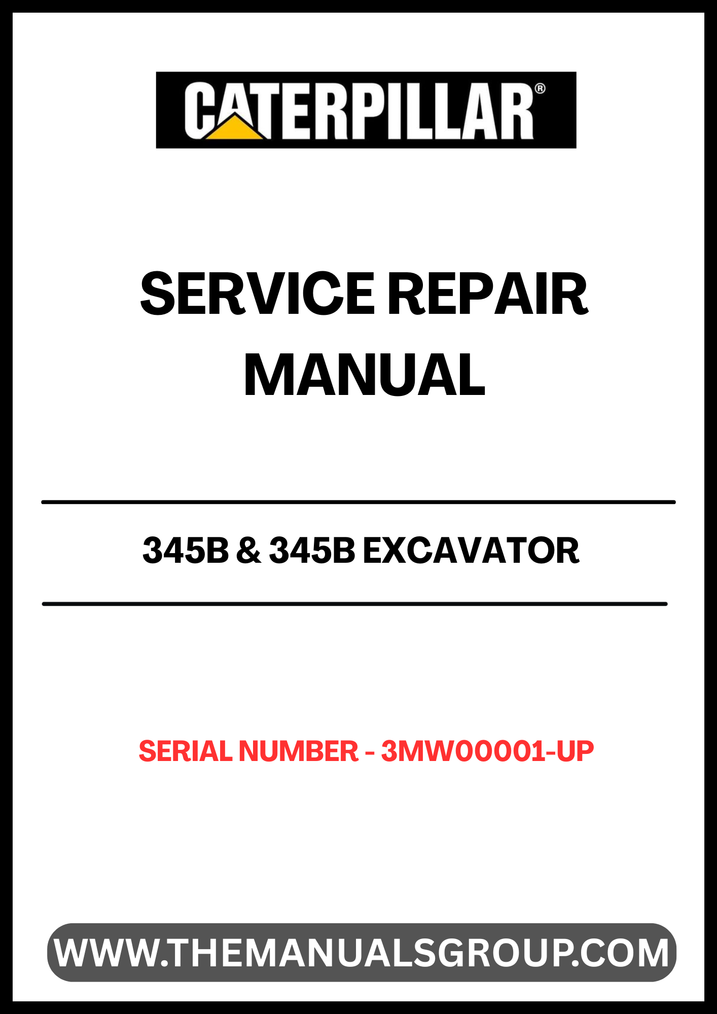 Unlock the full potential of your CAT 345B and 345B Excavator with our comprehensive Service Repair Manual, specifically designed for serial numbers 3MW00001 and up. This manual is an essential resource for operators and technicians, providing detailed insights into the maintenance and repair of your machine powered by the robust 3176 engine.