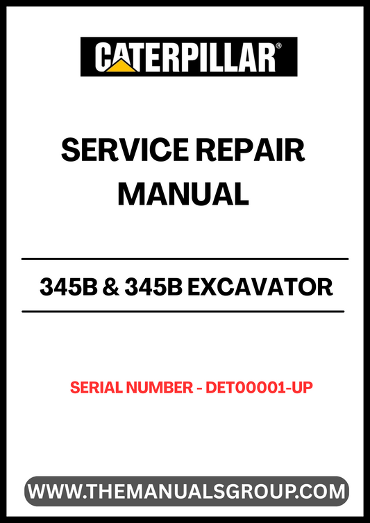 Unlock the full potential of your CAT 345B and 345B Excavator with our comprehensive Service Repair Manual, specifically designed for serial numbers DET00001 and up. This manual is an essential resource for operators and technicians alike, providing detailed insights into the maintenance and repair of your machine powered by the robust 3176 engine.