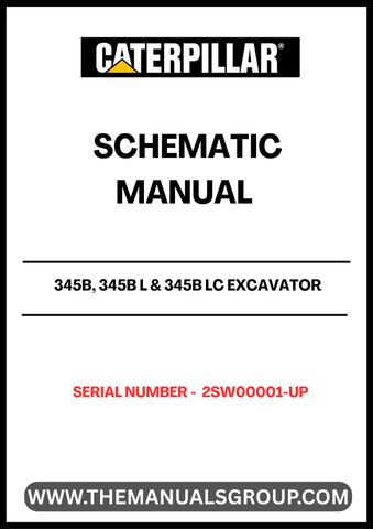 Discover the essential CAT 345B, 345B L & 345B LC Excavator Schematic Manual, designed specifically for models with serial number 2SW00001 and up. This comprehensive manual provides detailed schematics and diagrams, ensuring you have the precise information needed for maintenance and repairs.