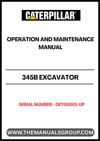 Discover the essential CAT 345B Excavator Operation and Maintenance Manual, specifically designed for models with serial number DET00001-UP and powered by the robust 3176C engine. This comprehensive guide is your go-to resource for understanding the intricacies of your excavator, ensuring optimal performance and longevity.