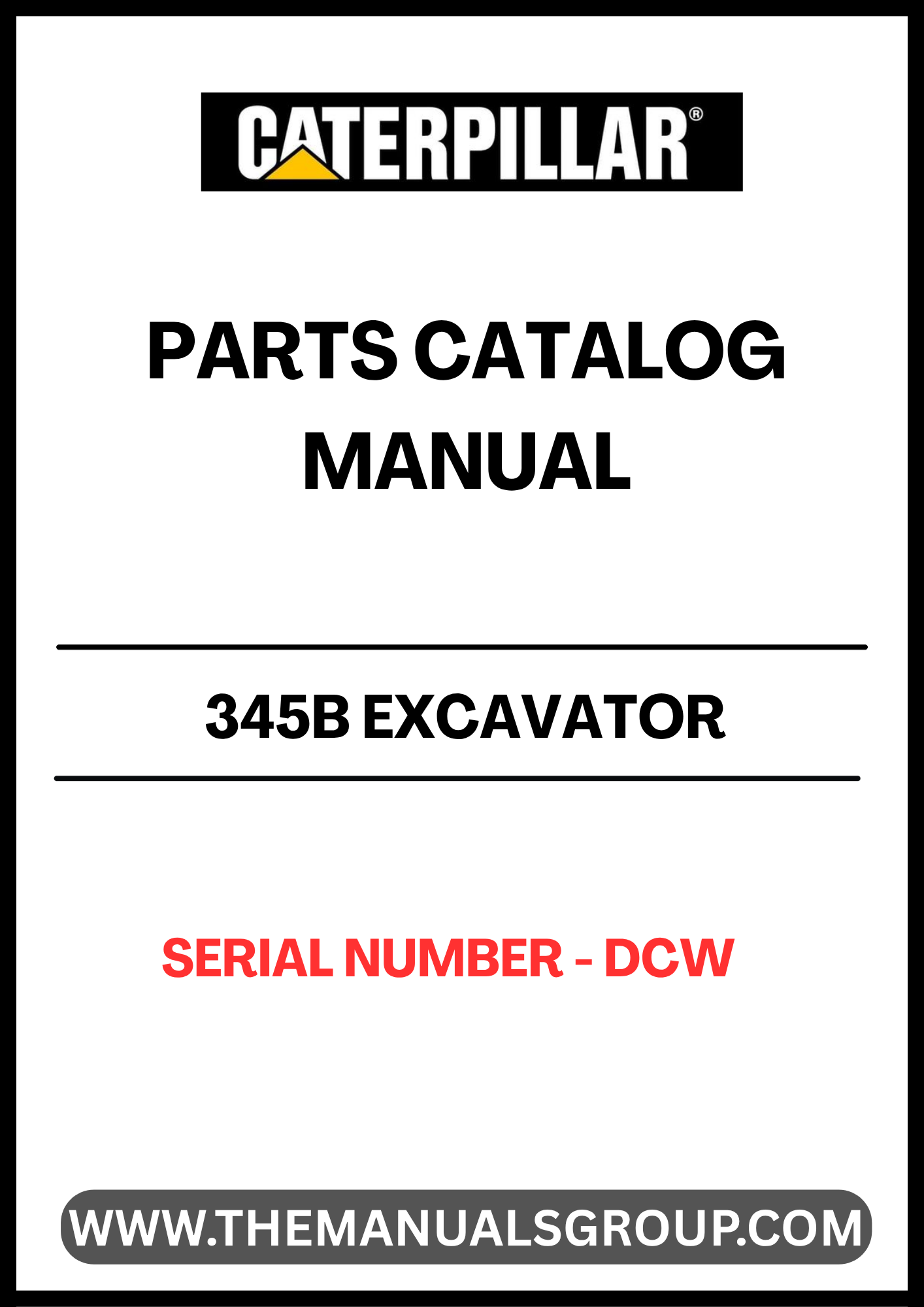 Discover the essential CAT 345B Excavator Parts Catalog Manual, specifically designed for serial number DCW. This comprehensive manual serves as your go-to resource for identifying and sourcing the right parts for your excavator, ensuring optimal performance and longevity.