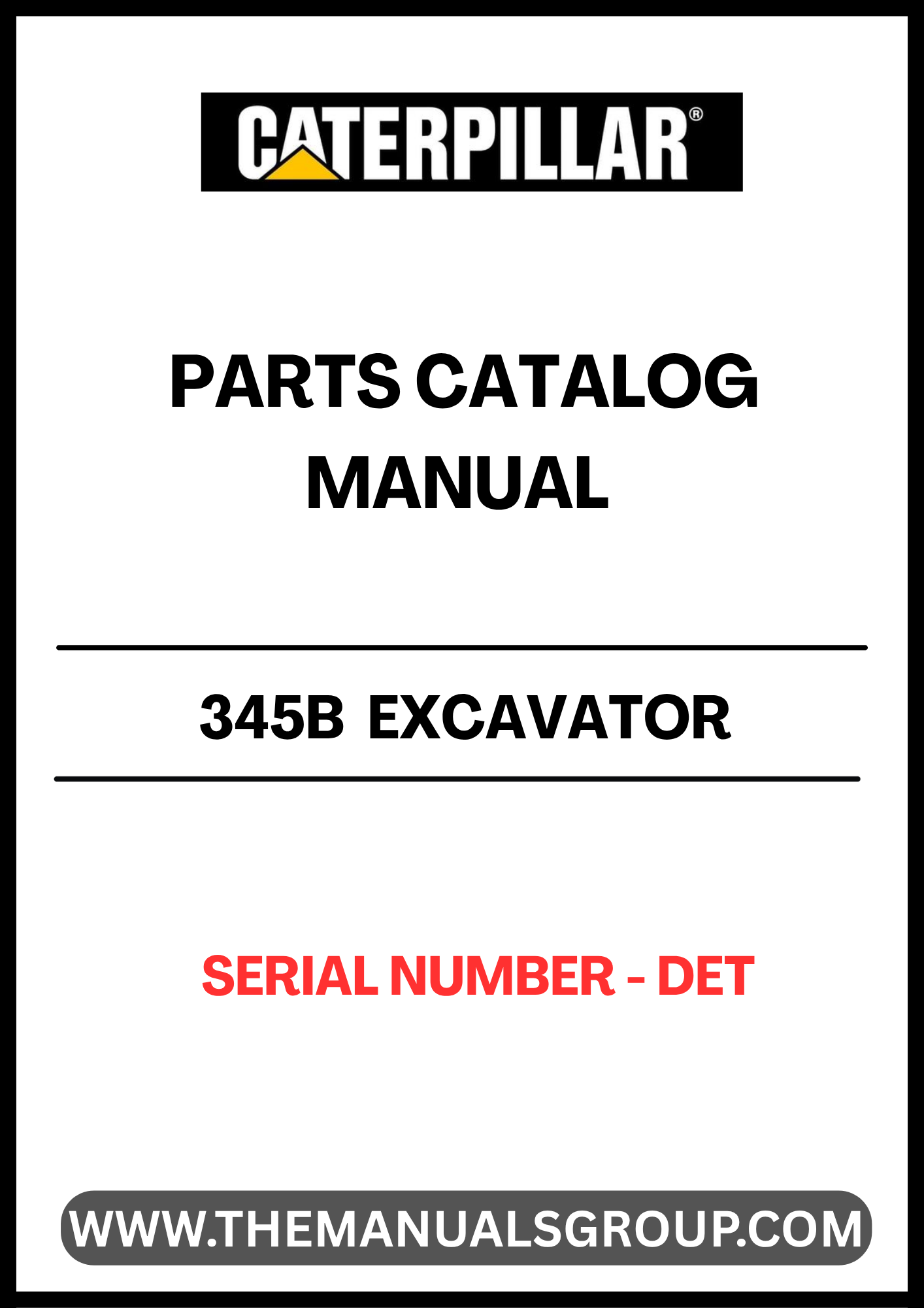 Discover the essential CAT 345B Excavator Parts Catalog Manual, specifically designed for serial number DET. This comprehensive manual serves as your go-to resource for identifying and sourcing the right parts for your excavator, ensuring optimal performance and longevity.