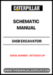 Discover the CAT 345B Excavator Schematic Manual, specifically designed for models with serial number DET00001-UP and powered by the robust 3176C engine. This comprehensive manual is an essential resource for operators and technicians, providing detailed schematics that simplify maintenance and repair tasks.