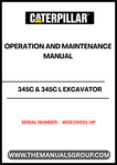 Discover the essential CAT 345C & 345C L Excavator Operation and Maintenance Manual, specifically designed for models powered by the C13 engine. This comprehensive guide is crucial for operators and maintenance personnel, providing detailed instructions to ensure optimal performance and longevity of your excavator.