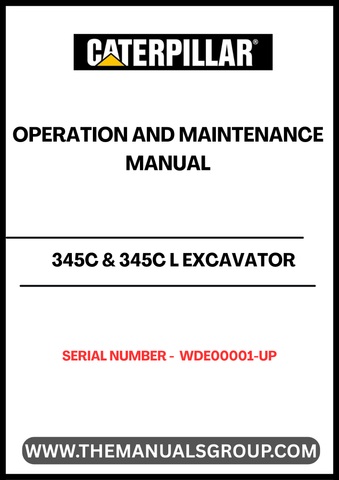 Discover the essential CAT 345C & 345C L Excavator Operation and Maintenance Manual, specifically designed for models powered by the C13 engine. This comprehensive guide is crucial for operators and maintenance personnel, providing detailed instructions to ensure optimal performance and longevity of your excavator.