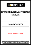 Discover the essential CAT 345C Excavator Operation and Maintenance Manual, designed specifically for serial number WDE. This comprehensive guide is your go-to resource for understanding the intricacies of your excavator, ensuring optimal performance and longevity.