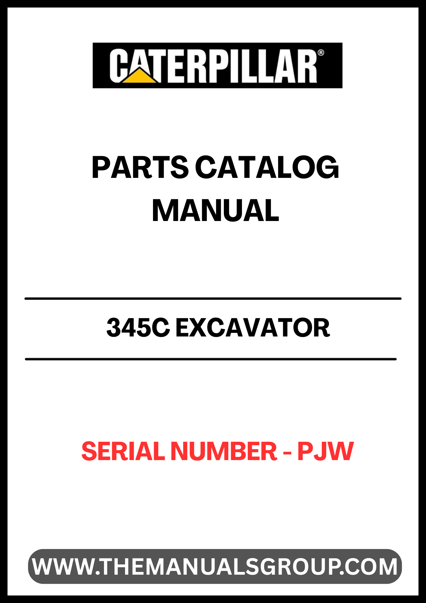 Discover the essential CAT 345C Excavator Parts Catalog Manual, specifically designed for serial number PJW. This comprehensive guide is an invaluable resource for anyone looking to maintain or repair their CAT 345C excavator, ensuring optimal performance and longevity.