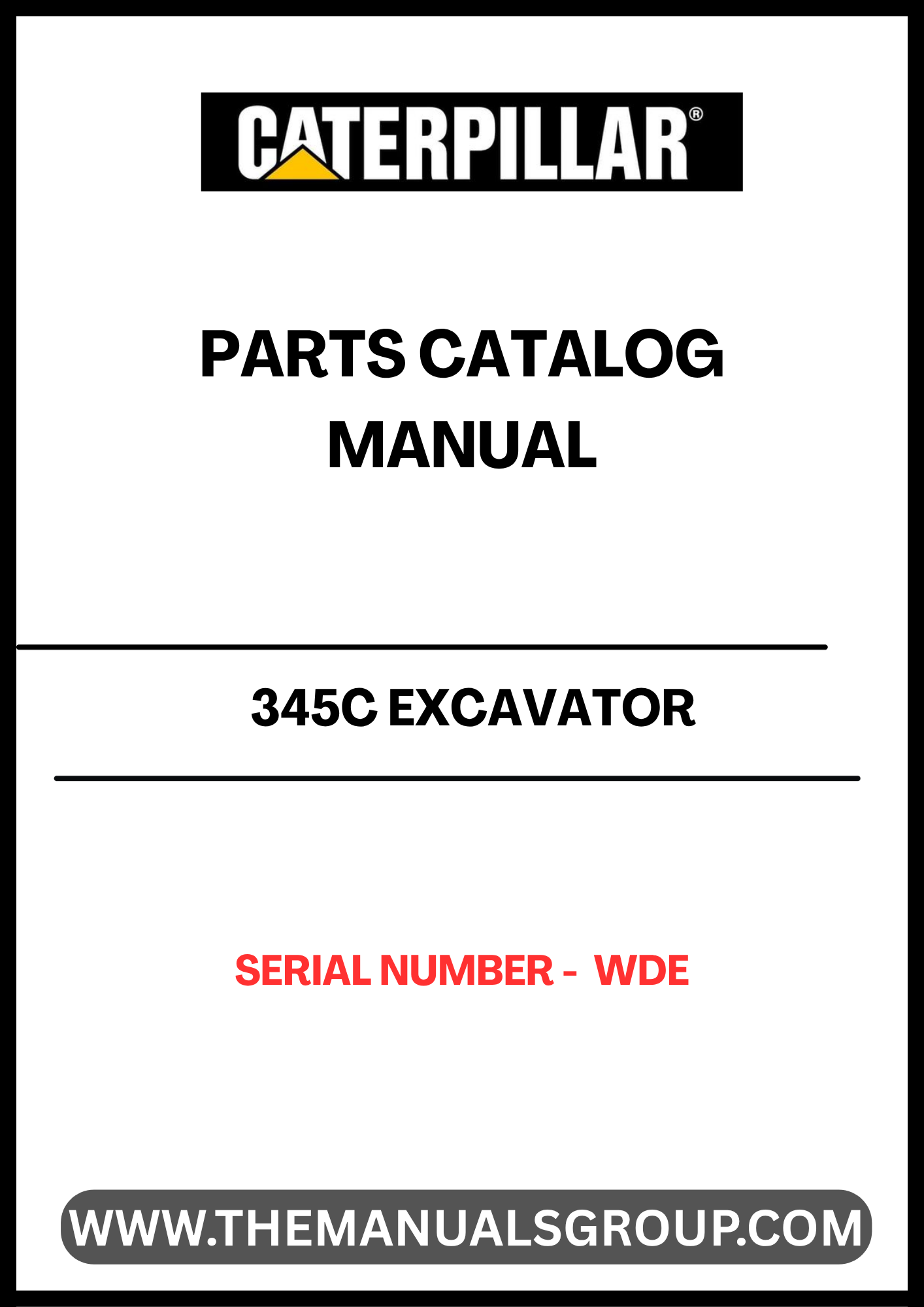 Discover the essential CAT 345C Excavator Parts Catalog Manual, specifically designed for serial number WDE. This comprehensive manual serves as your go-to resource for identifying and sourcing the right parts for your excavator, ensuring optimal performance and longevity of your machinery.