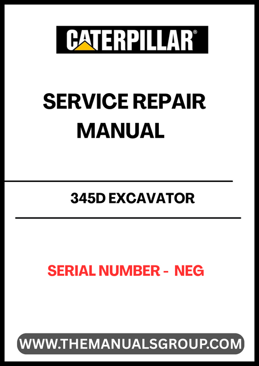 Ensure your CAT 345D Excavator operates at peak performance with our comprehensive Service Repair Manual. Designed specifically for serial numbers NEG, this manual provides detailed instructions and diagrams to assist you in troubleshooting and repairing your machine efficiently.