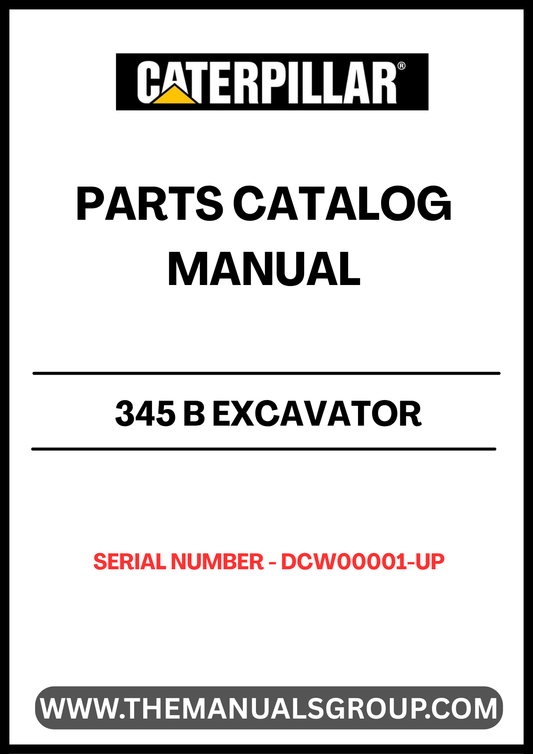 Discover the essential CAT 345 B Excavator Parts Catalog Manual, designed specifically for serial number DCW00001 and above. This comprehensive manual is your go-to resource for identifying and sourcing the right parts for your excavator, ensuring optimal performance and longevity of your machinery.

