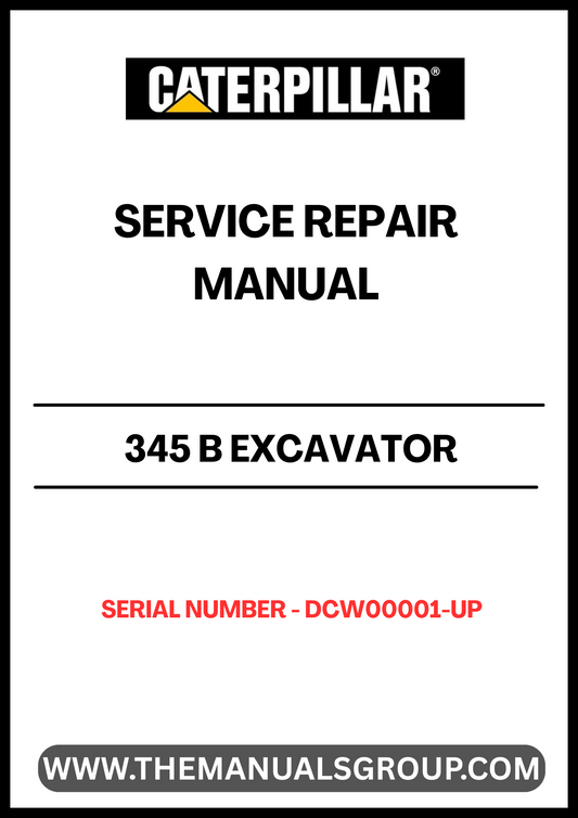 Unlock the full potential of your CAT 345 B Excavator with our comprehensive Service Repair Manual, specifically designed for serial numbers DCW00001 and up. This manual is an essential resource for both seasoned professionals and DIY enthusiasts, providing detailed instructions and insights to keep your machine running smoothly.