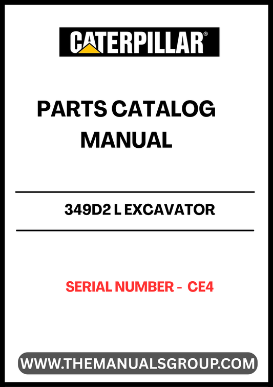 Discover the essential CAT 349D2 L Excavator Parts Catalog Manual, specifically designed for serial number CE4. This comprehensive manual serves as a vital resource for operators and technicians, providing detailed information on parts and components to ensure optimal performance and maintenance of your excavator.