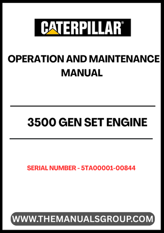Discover the essential CAT 3500 Gen Set Engine Operation and Maintenance Manual, specifically designed for serial numbers 5TA00001-00844. This comprehensive guide is your go-to resource for understanding the intricacies of your engine, ensuring optimal performance and longevity.