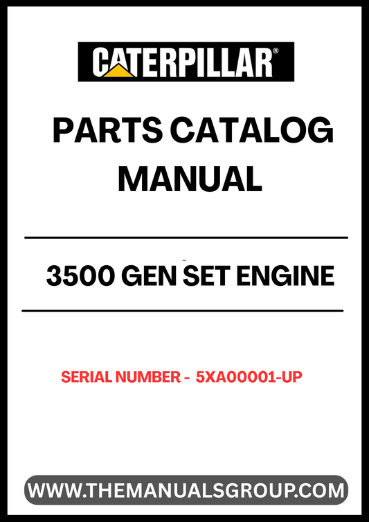 Discover the essential CAT 3500 Gen Set Engine Parts Catalog Manual, designed specifically for serial numbers 5XA00001 and up. This comprehensive manual is your go-to resource for identifying and sourcing the right parts for your CAT 3500 engine, ensuring optimal performance and longevity.
