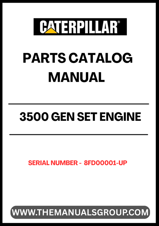 Enhance the performance and longevity of your CAT 3500 Gen Set with our comprehensive Engine Parts Catalog Manual, specifically designed for serial numbers 8FD00001 and up. This manual serves as an essential resource for identifying and sourcing the right parts, ensuring your equipment runs smoothly and efficiently.