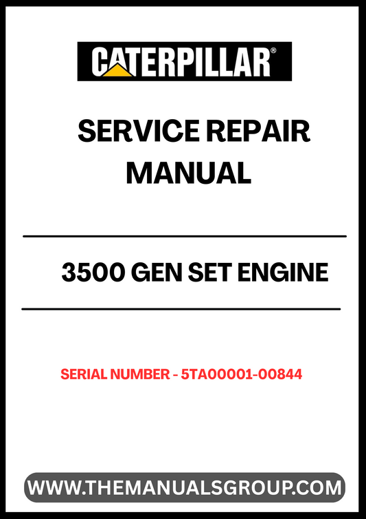  Ensure your CAT 3500 Gen Set Engine operates at peak performance with our comprehensive Service Repair Manual, specifically designed for serial numbers 5TA00001-00844. This manual is an essential resource for technicians and operators, providing detailed instructions and insights into maintenance and repair procedures.
