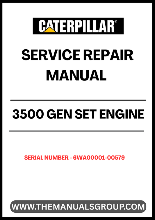 Discover the essential CAT 3500 Gen Set Engine Service Repair Manual, designed specifically for serial numbers 6WA00001-00579. This comprehensive guide is your go-to resource for maintaining and repairing your engine, ensuring optimal performance and longevity.